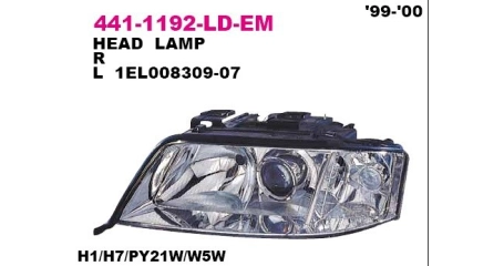 Фара передн лев с ЭК AUDI: A6 99-00 EX. 8V