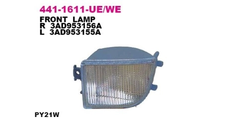 Фонарь указателя поворота лев (белый) VW: PASSAT B4 09.93-05.97