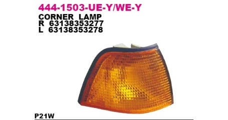 Фонарь указателя поворота лев (жёлтый) BMW: E36 91-97