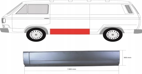 Порог кузова лев (наружн. часть130 cm) VW TRANSPORTER T3 (05/1979-8/1990)