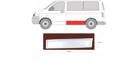 Панель кузова лев нижн (короткая база) VW: Transporter T5 03-15 Дания