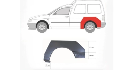 Арка крыла задн лев VW: CADDY 95-04 Дания
