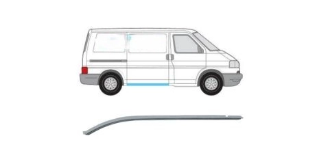 Панель кузова направляющая раздвижной двери VW: T4 90-03 (ОЦИНКОВАНО!) (Страна производства: Польша)